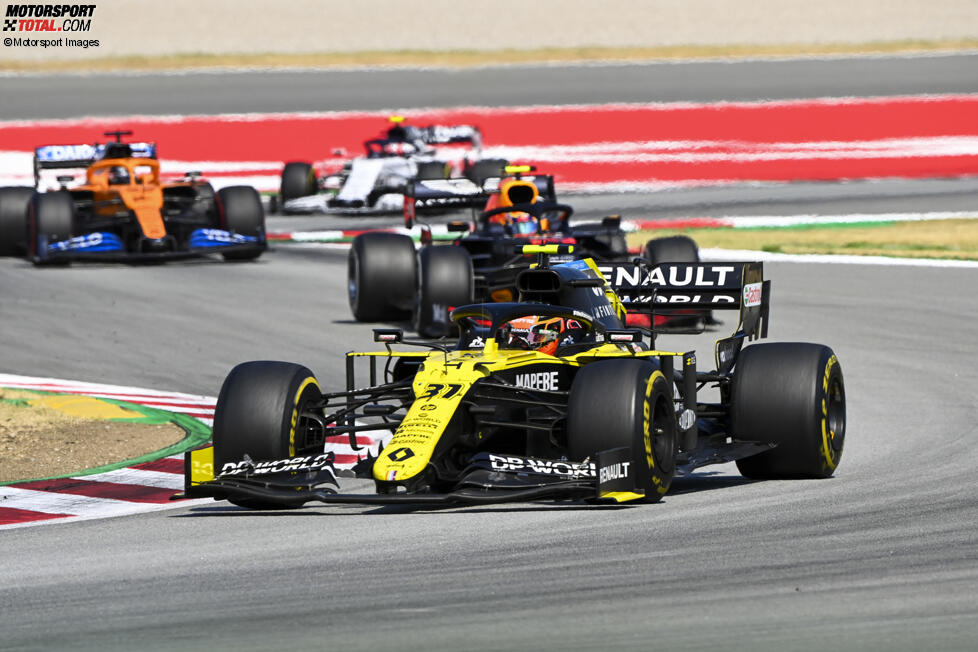 Esteban Ocon (Renault), Alexander Albon (Red Bull) und Carlos Sainz (McLaren) 