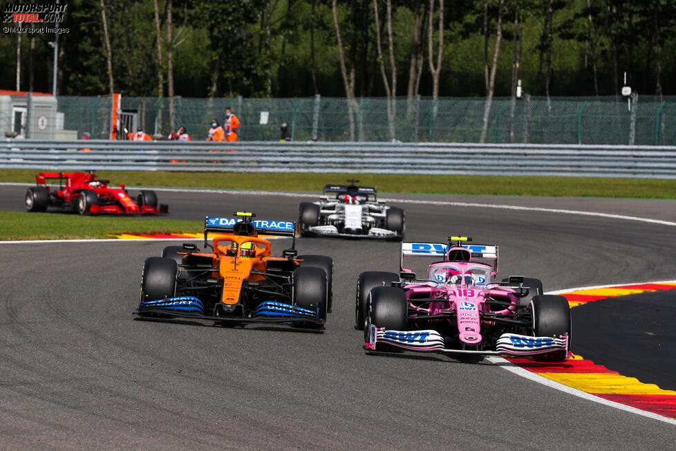 Lance Stroll (Racing Point), Lando Norris (McLaren) und Daniil Kwjat (AlphaTauri) 