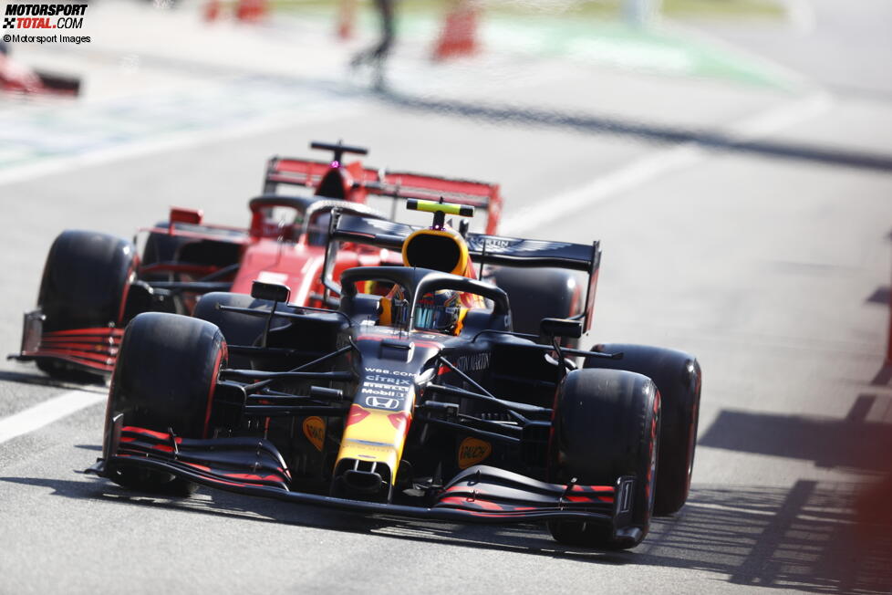 Alexander Albon (Red Bull) und Sebastian Vettel (Ferrari) 