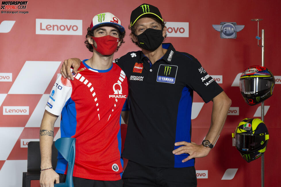 Francesco Bagnaia und Valentino Rossi 