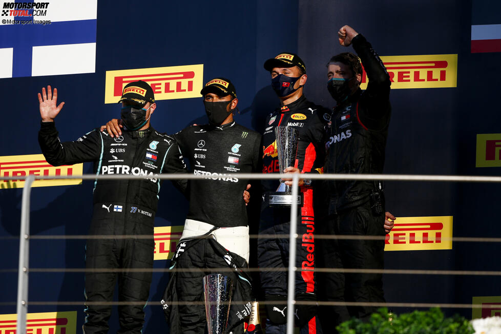 Valtteri Bottas (Mercedes), Lewis Hamilton (Mercedes) und Alexander Albon (Red Bull) 