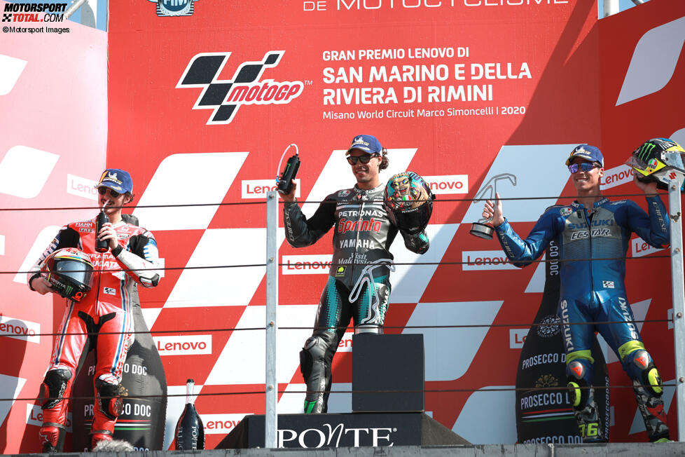 Francesco Bagnaia (Pramac), Franco Morbidelli (Petronas) und Joan Mir (Suzuki) 