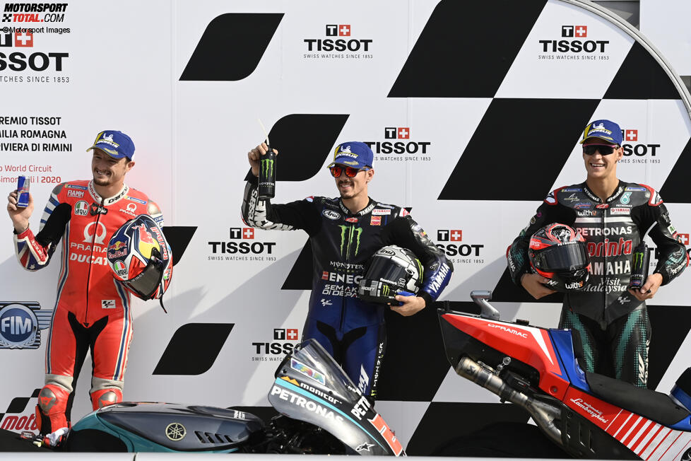 Jack Miller (Pramac), Maverick Vinales (Yamaha) und Fabio Quartararo (Petronas) 