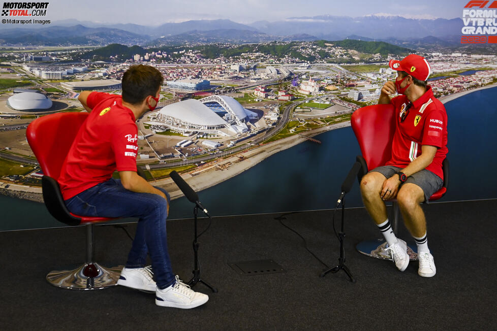 Charles Leclerc (Ferrari) und Sebastian Vettel (Ferrari) 