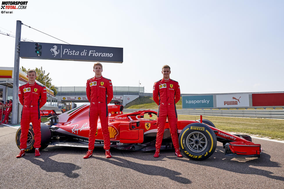 Callum Ilott, Robert Schwarzman Mick Schumacher (Ferrari) mit dem Ferrari SF71H 
