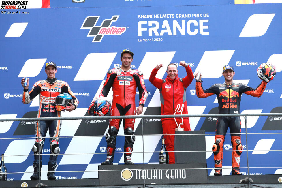 Alex Marquez (Honda), Danilo Petrucci (Ducati) und Pol Espargaro (KTM) 