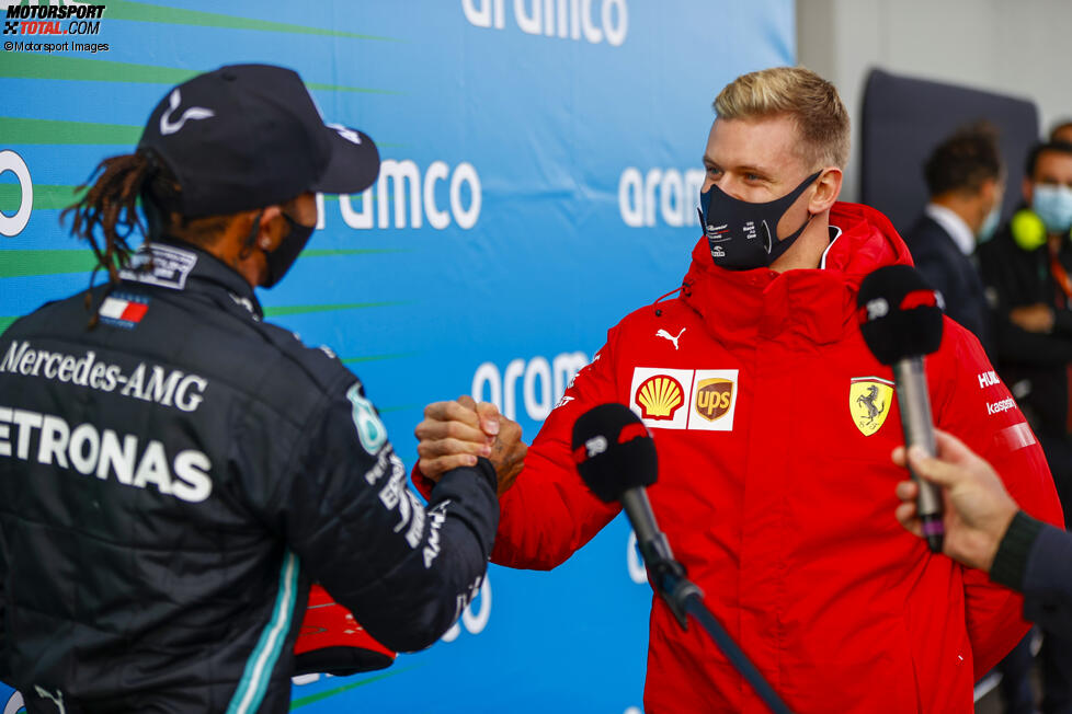 Mick Schumacher und Lewis Hamilton (Mercedes) 