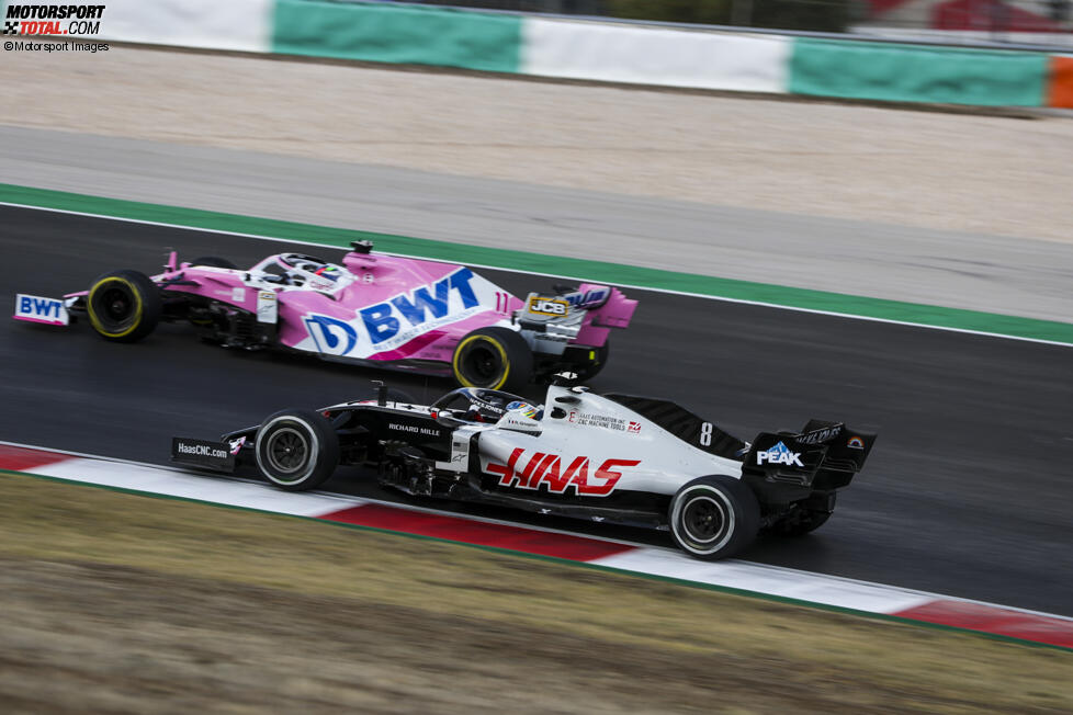 Sergio Perez (Racing Point) und Romain Grosjean (Haas) 