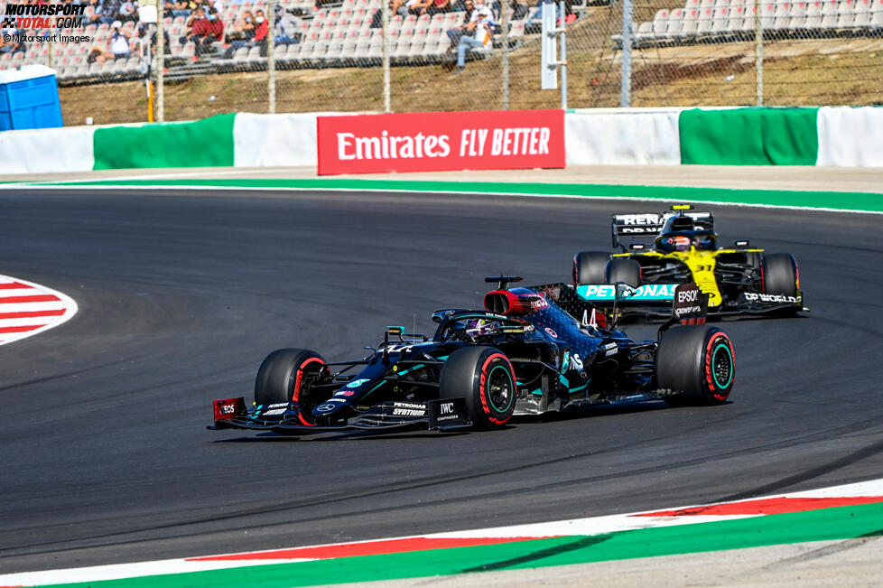 Lewis Hamilton (Mercedes) und Esteban Ocon (Renault) 