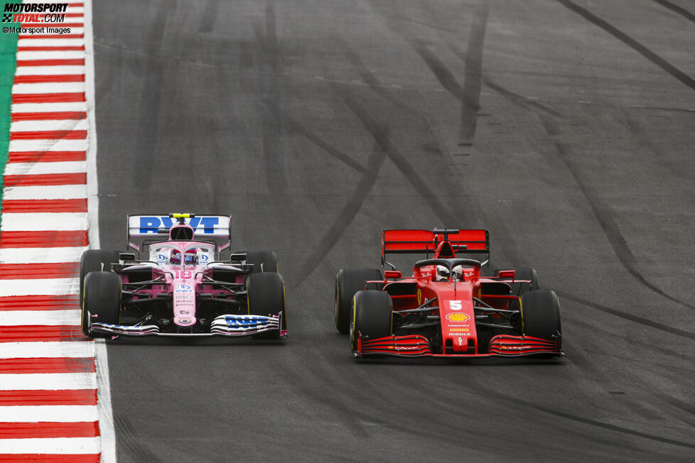 Sebastian Vettel (Ferrari) und Lance Stroll (Racing Point) 