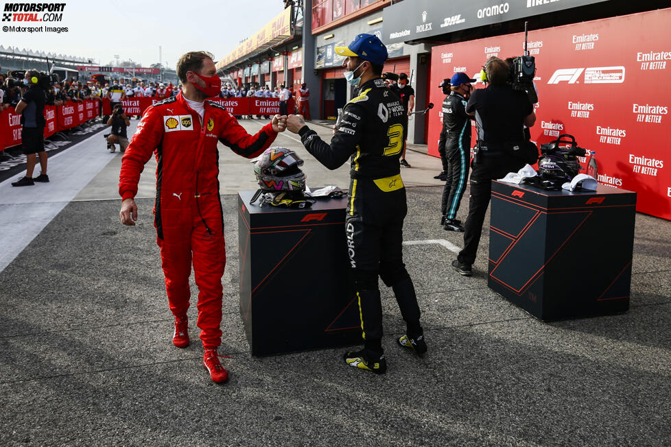 Sebastian Vettel (Ferrari) und Daniel Ricciardo (Renault) 