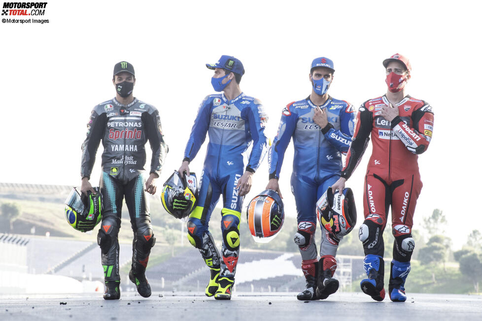 Franco Morbidelli (Petronas), Joan Mir (Suzuki), Alex Rins (Suzuki) und Andrea Dovizioso (Ducati) 