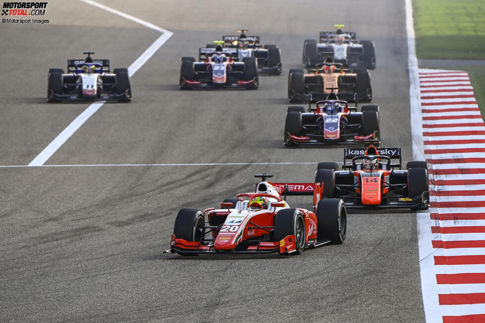 Mick Schumacher (Prema), Giuliano Alesi (MP Motorsport) und Roy Nissany (Trident) 