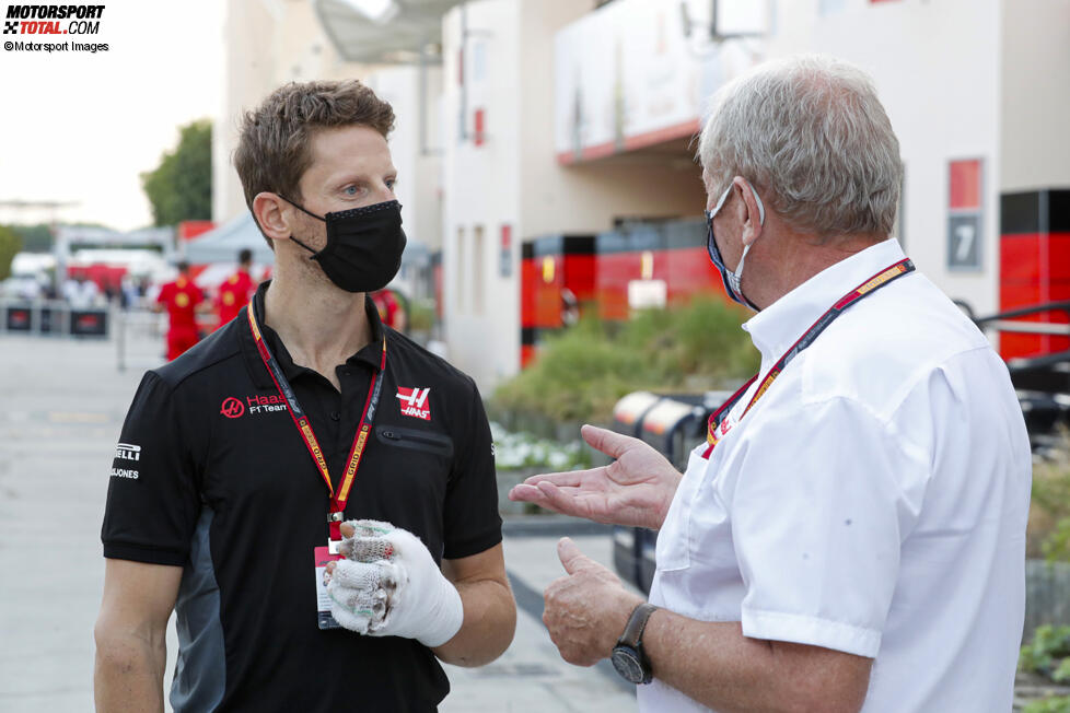 Romain Grosjean und Helmut Marko 