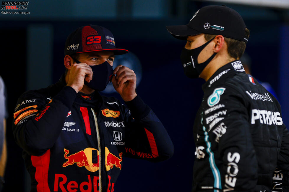 Max Verstappen (Red Bull) und George Russell (Mercedes) 