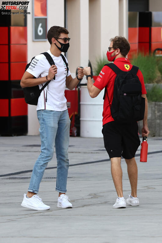 George Russell (Mercedes) und Sebastian Vettel (Ferrari) 