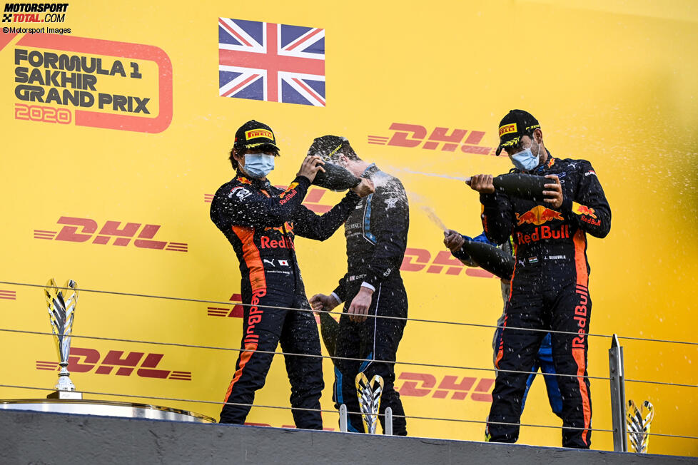 Daniel Ticktum (DAMS), Yuki Tsunoda (Carlin) und Jehan Daruvala (Carlin) 