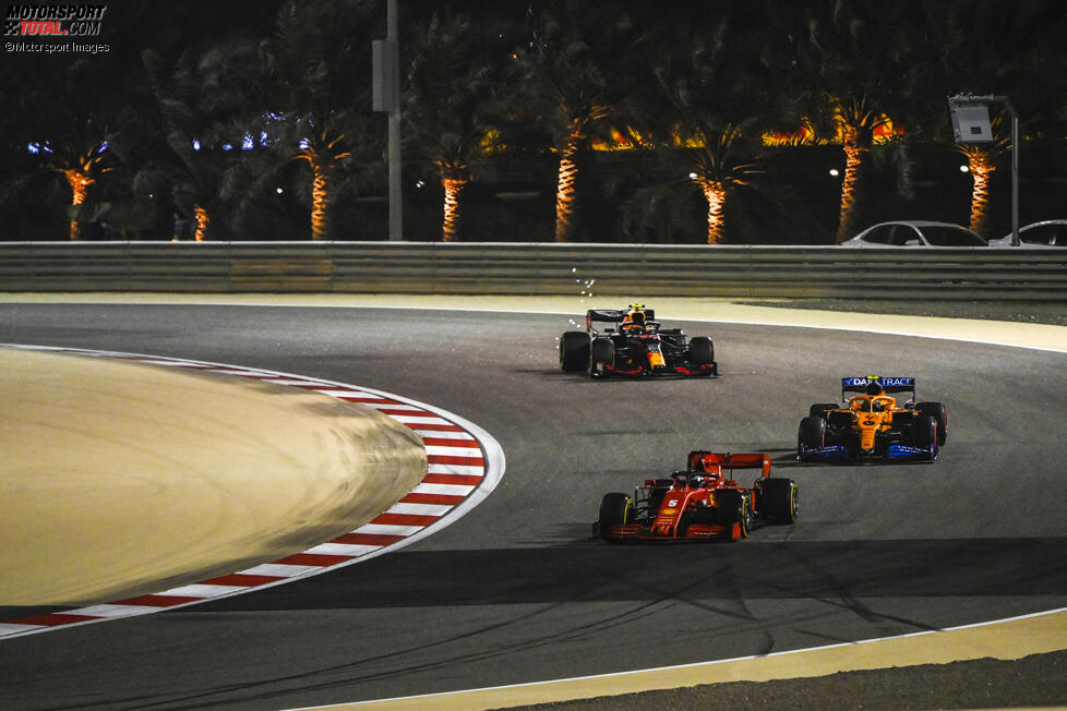 Sebastian Vettel (Ferrari), Lando Norris (McLaren) und Alexander Albon (Red Bull) 