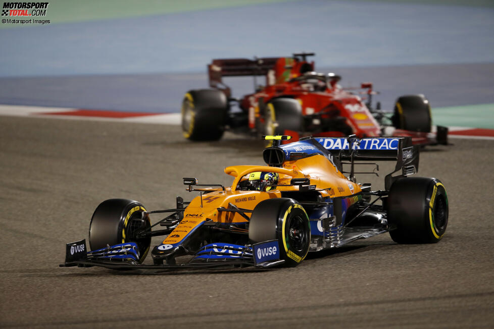 Lando Norris (McLaren) und Charles Leclerc (Ferrari) 