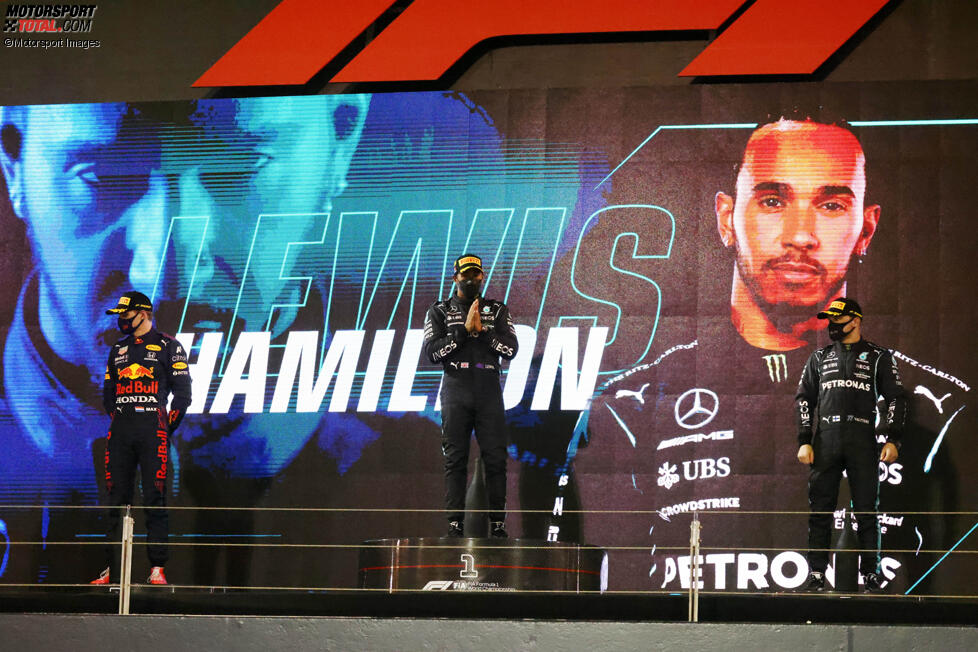 Max Verstappen (Red Bull), Lewis Hamilton (Mercedes) und Valtteri Bottas (Mercedes) 