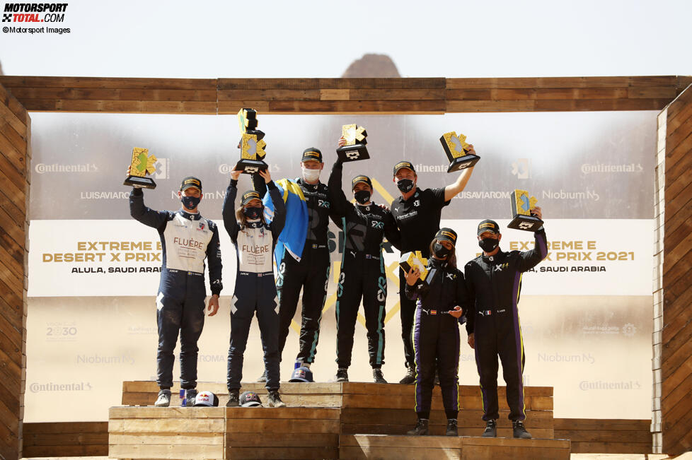 Catie Munnings, Timmy Hansen, Molly Taylor, Johan Kristoffersson, Nico Rosberg, Cristina Gutierrez und Sebastien Loeb 