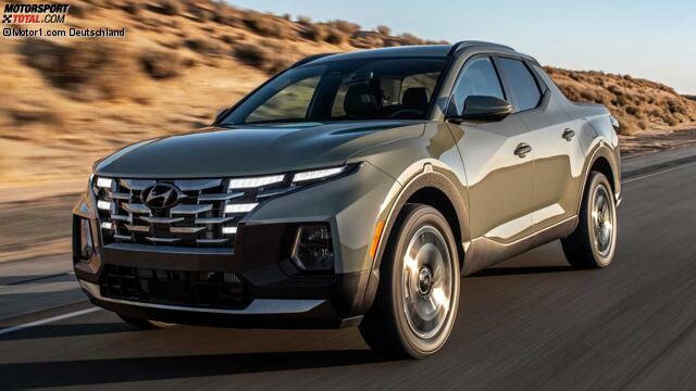 Vorne Tucson, hinten Pickup Hyundai zeigt den Santa Cruz (2022)