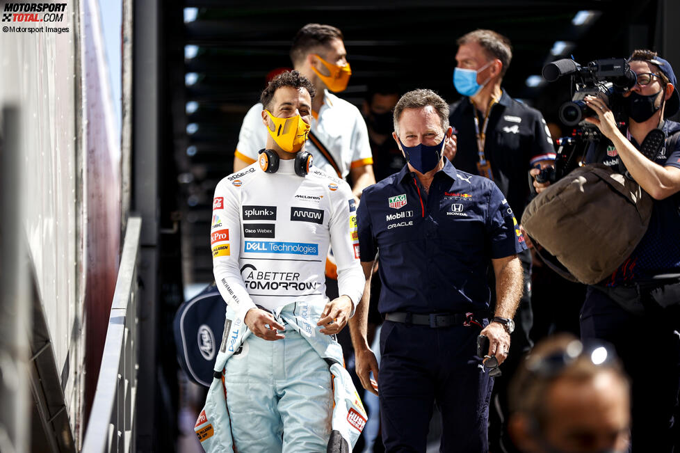 Daniel Ricciardo (McLaren) und Christian Horner 