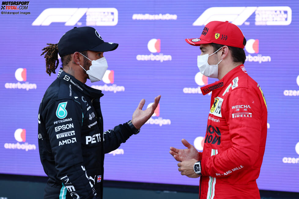 Lewis Hamilton (Mercedes) und Charles Leclerc (Ferrari) 