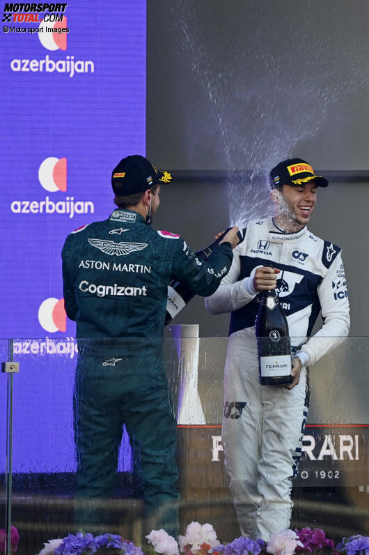 Sebastian Vettel (Aston Martin) und Pierre Gasly (AlphaTauri) 