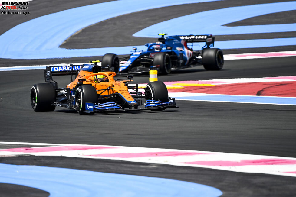Lando Norris (McLaren) und Esteban Ocon (Alpine) 