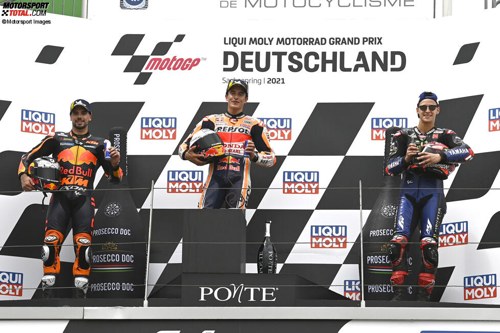 Miguel Oliveira (KTM), Marc Marquez (Honda) und Fabio Quartararo (Yamaha) 