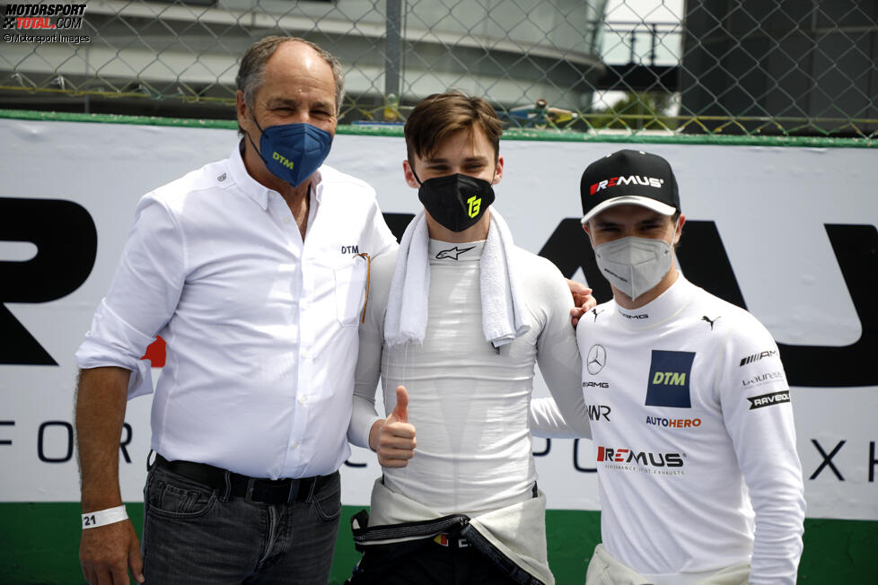 Gerhard Berger, Esteban Muth (T3-Motorsport-Lamborghini) und Lucas Auer (Winward-Mercedes) 