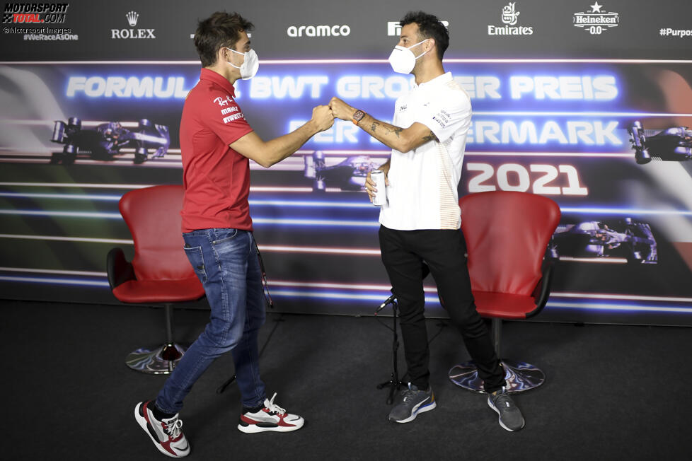 Charles Leclerc (Ferrari) und Daniel Ricciardo (McLaren) 