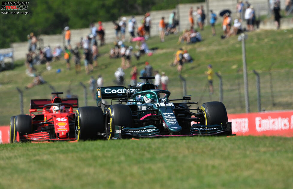 Lance Stroll (Aston Martin) und Charles Leclerc (Ferrari) 