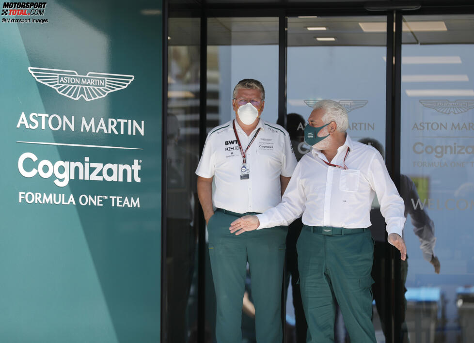 Aston-Martin-Teamchef Otmar Szafnauer mit Unternehmenschef Lawrence Stroll