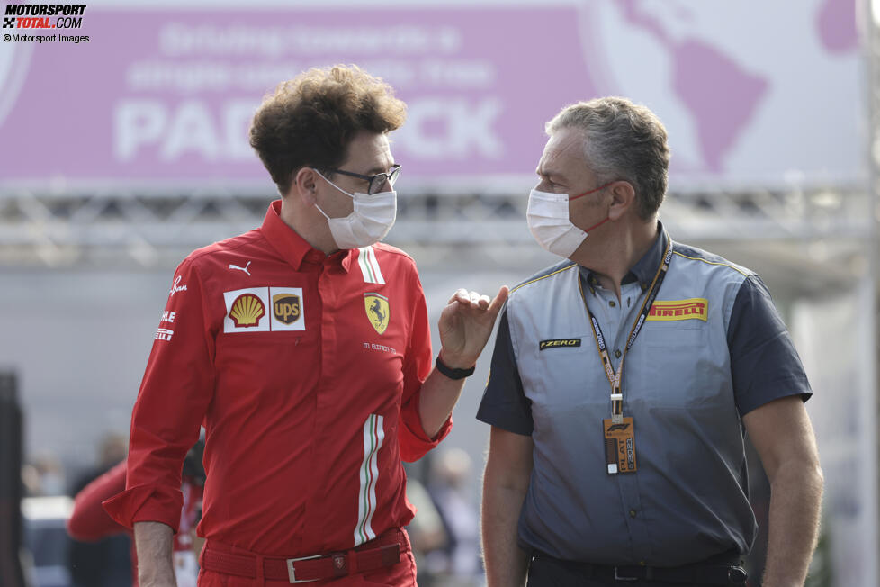 Mattia Binotto (Ferrari) mit Mario Isola (Pirelli)