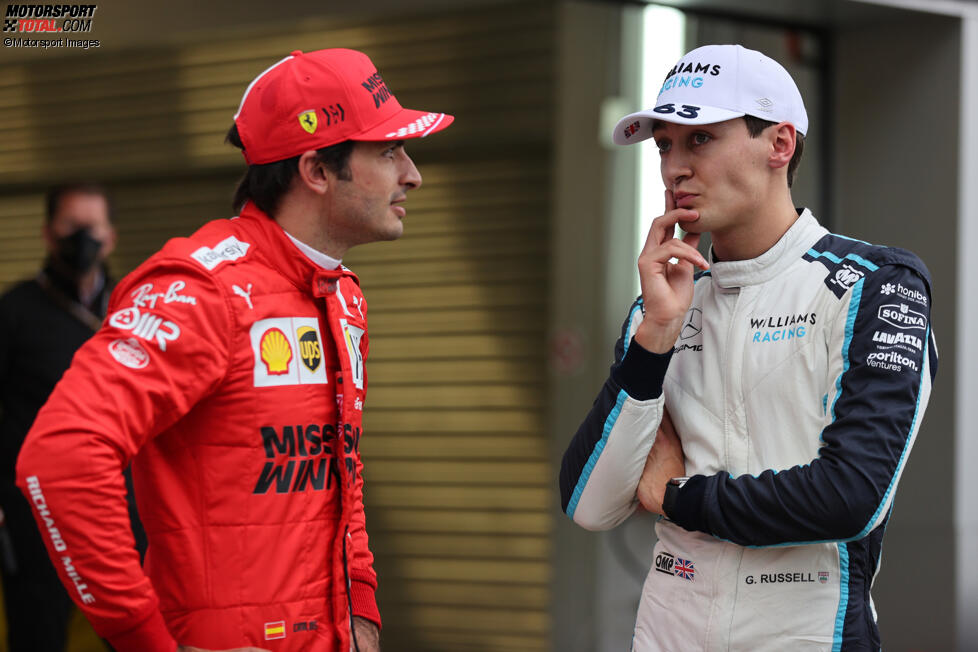 Carlos Sainz (Ferrari) und George Russell (Williams) 