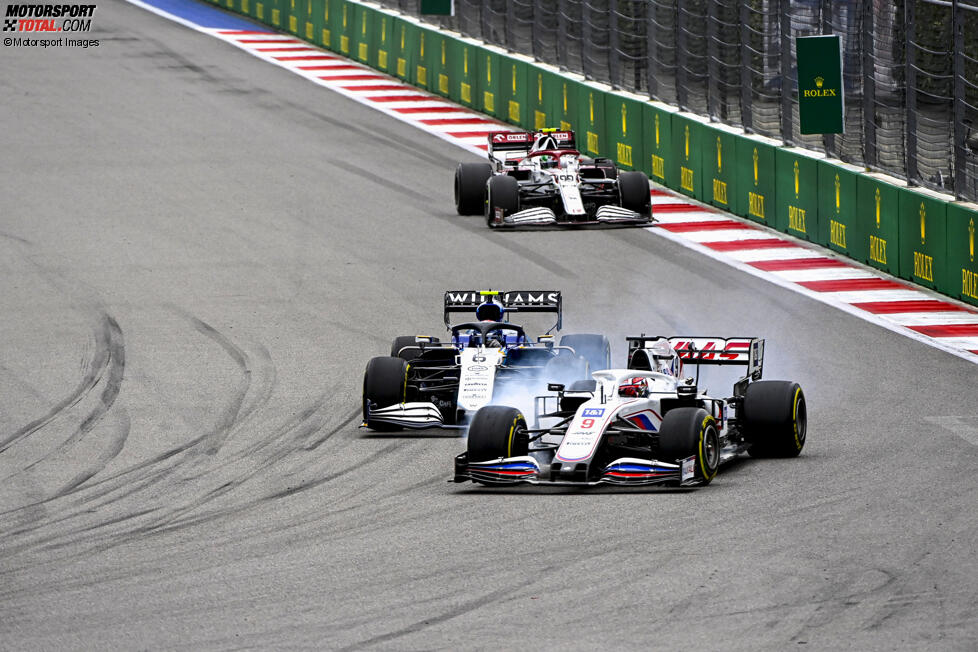 Nikita Masepin (Haas), Nicholas Latifi (Williams) und Antonio Giovinazzi (Alfa Romeo) 