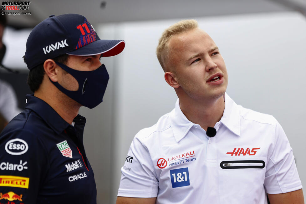 Sergio Perez (Red Bull) und Nikita Masepin (Haas) 