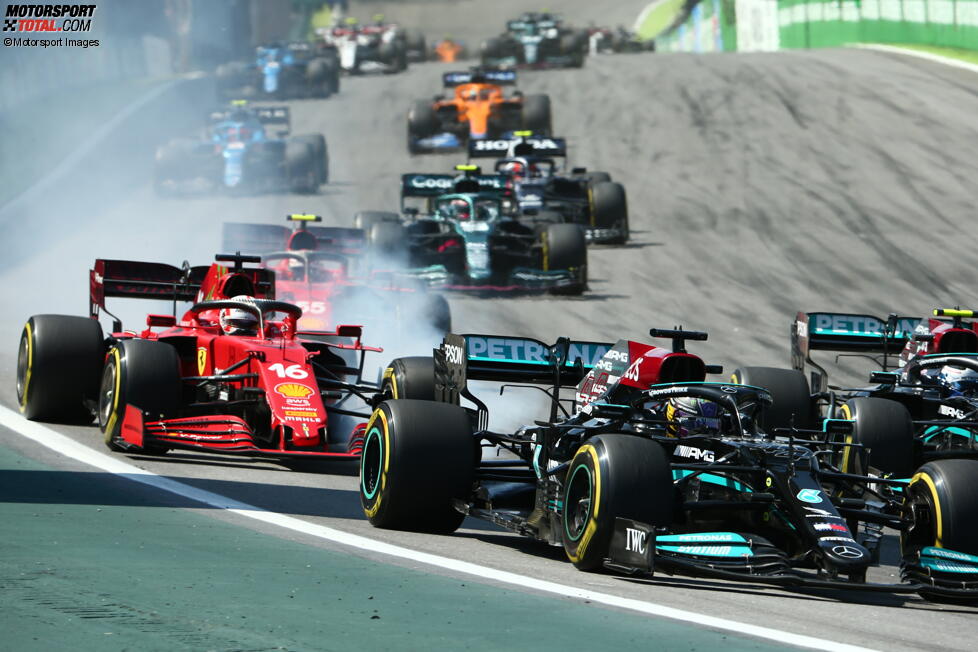 Lewis Hamilton (Mercedes) und Charles Leclerc (Ferrari) 