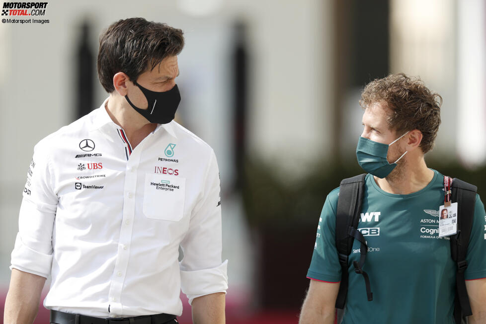 Toto Wolff und Sebastian Vettel (Aston Martin) 