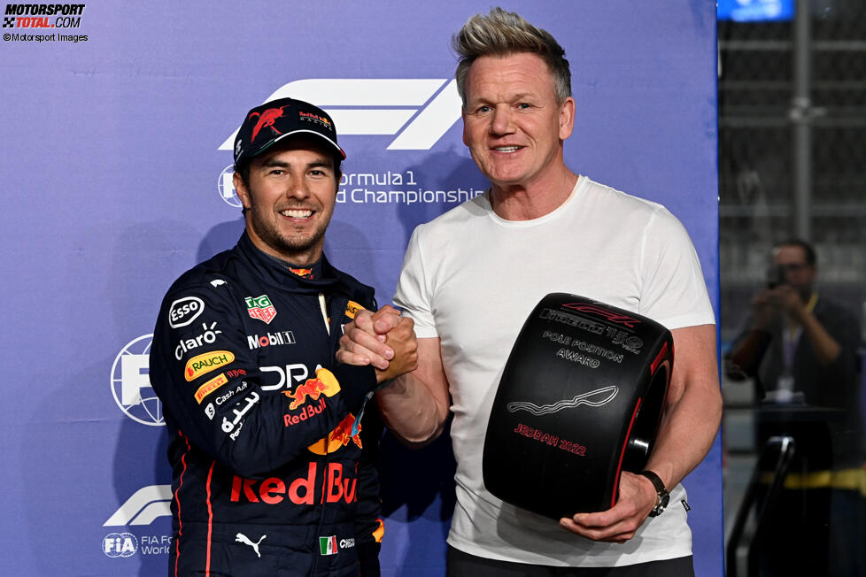 Sergio Perez (Red Bull) mit Gordon Ramsay