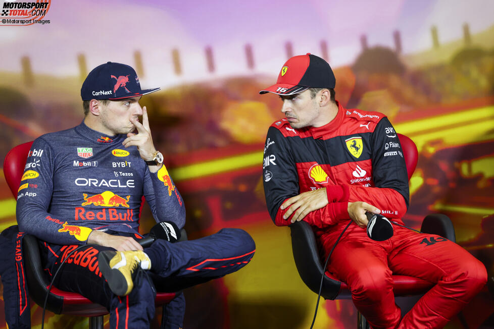 Max Verstappen (Red Bull) und Charles Leclerc (Ferrari) 