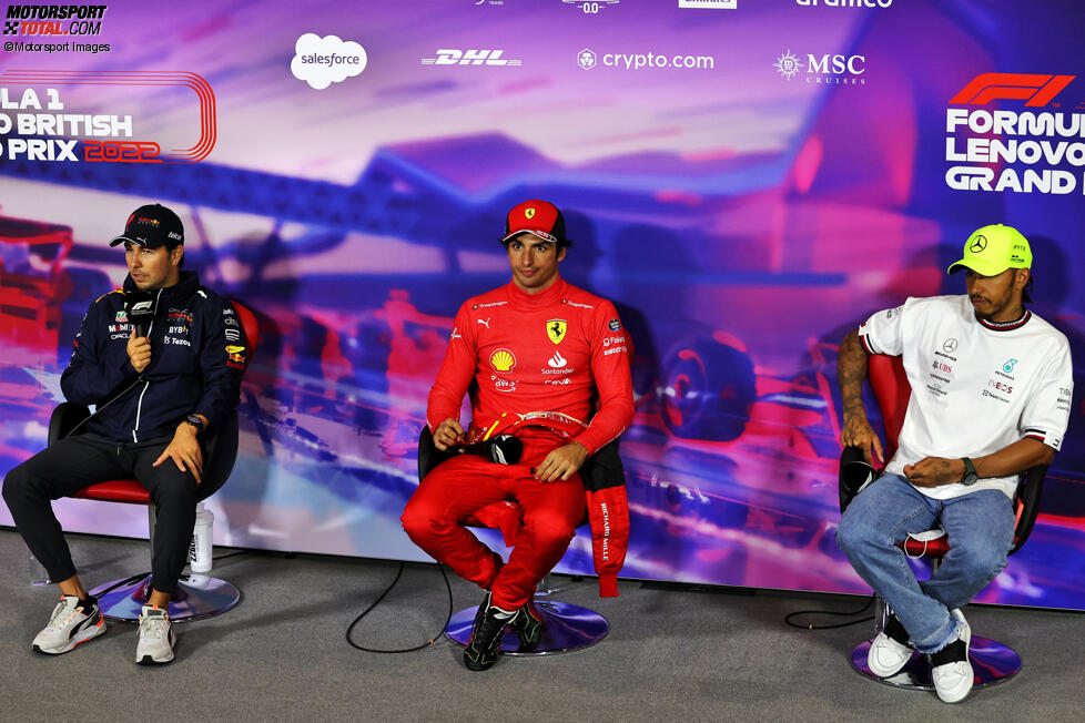Sergio Perez (Red Bull), Carlos Sainz (Ferrari) und Lewis Hamilton (Mercedes) 