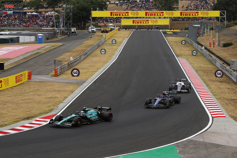 Sebastian Vettel (Aston Martin), Nicholas Latifi (Williams) und Pierre Gasly (AlphaTauri) 