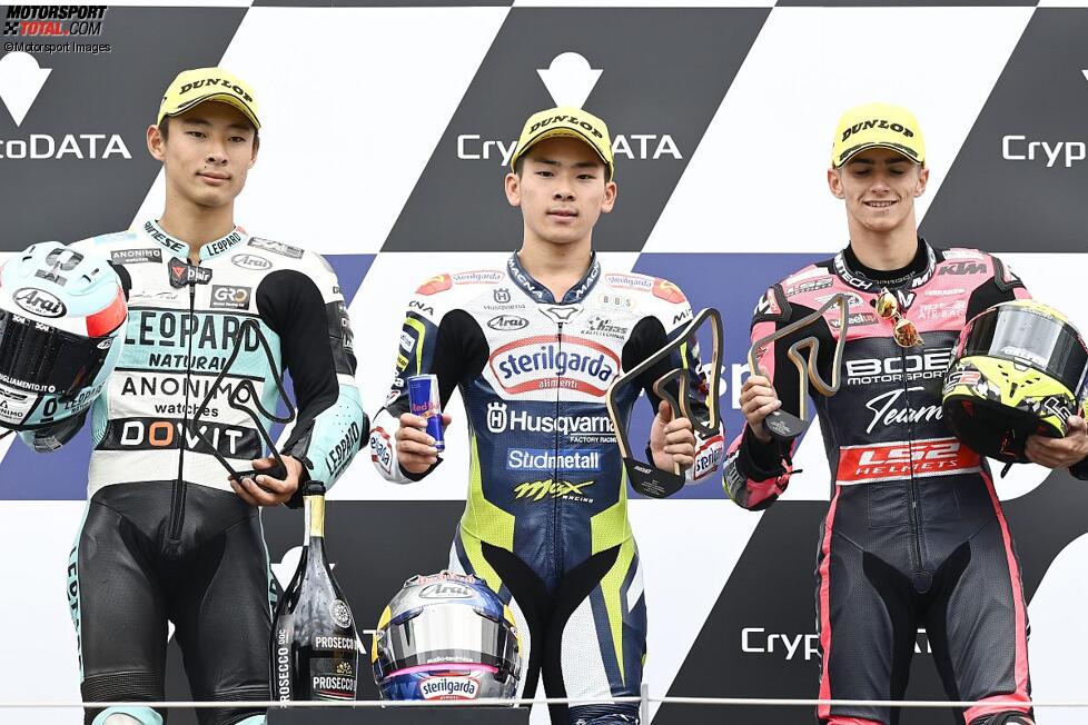 Ayumu Sasaki (Max Racing), Tatsuki Suzuki (Leopard) und David Munoz (BOE) 