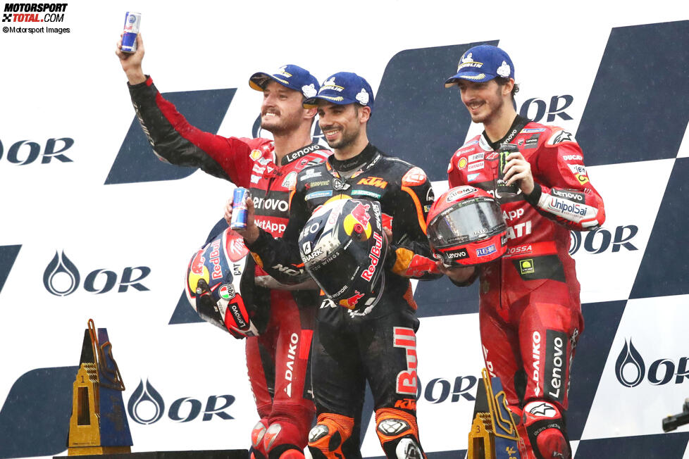 Miguel Oliveira (KTM), Jack Miller (Ducati) und Francesco Bagnaia (Ducati) 