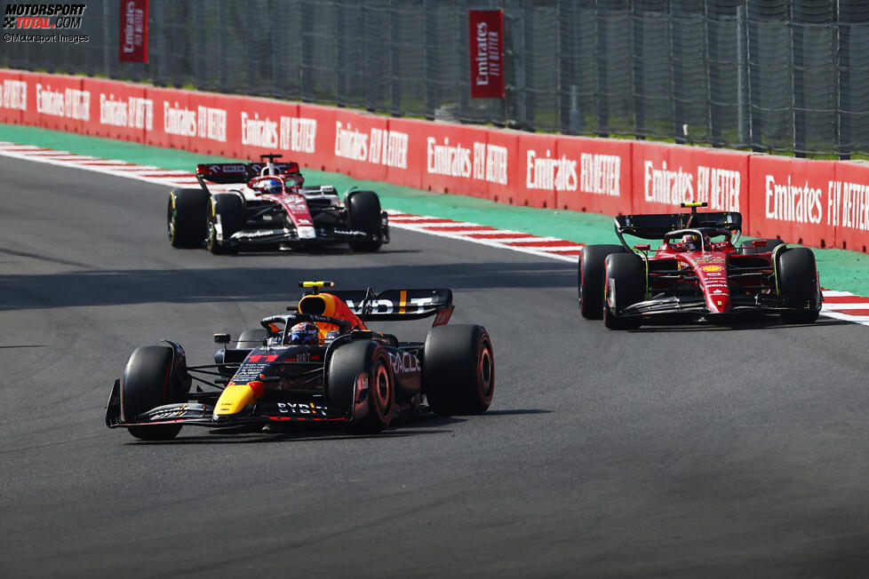 Sergio Perez (Red Bull), Carlos Sainz (Ferrari) und Valtteri Bottas (Alfa Romeo) 