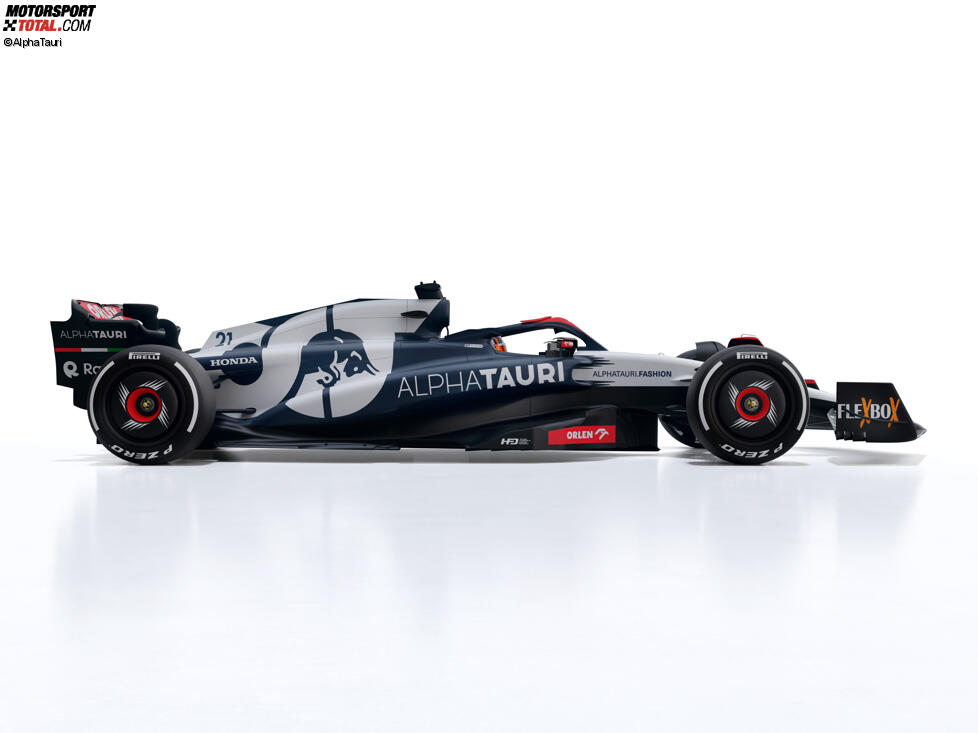 Digitales Rendering des AlphaTauri AT04 für die Formel-1-Saison 2023