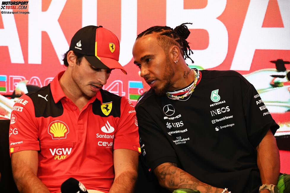 Carlos Sainz (Ferrari) und Lewis Hamilton (Mercedes) 